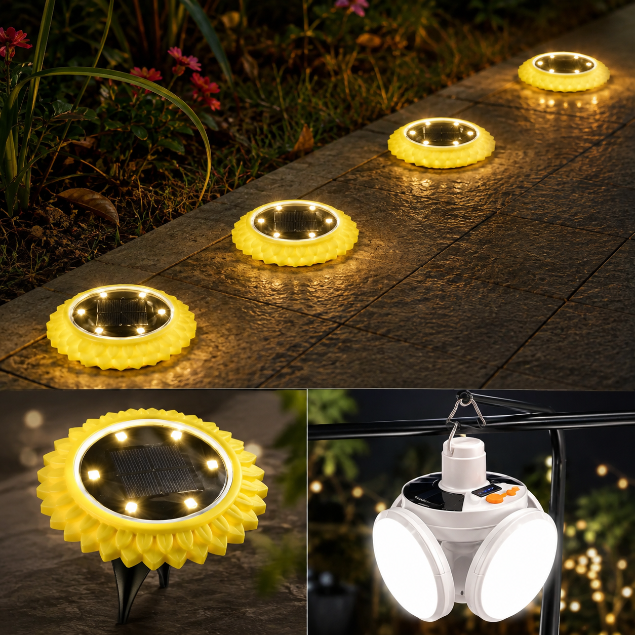 Solar Garden LED Ground Lights – Decorative 2 Pc Set