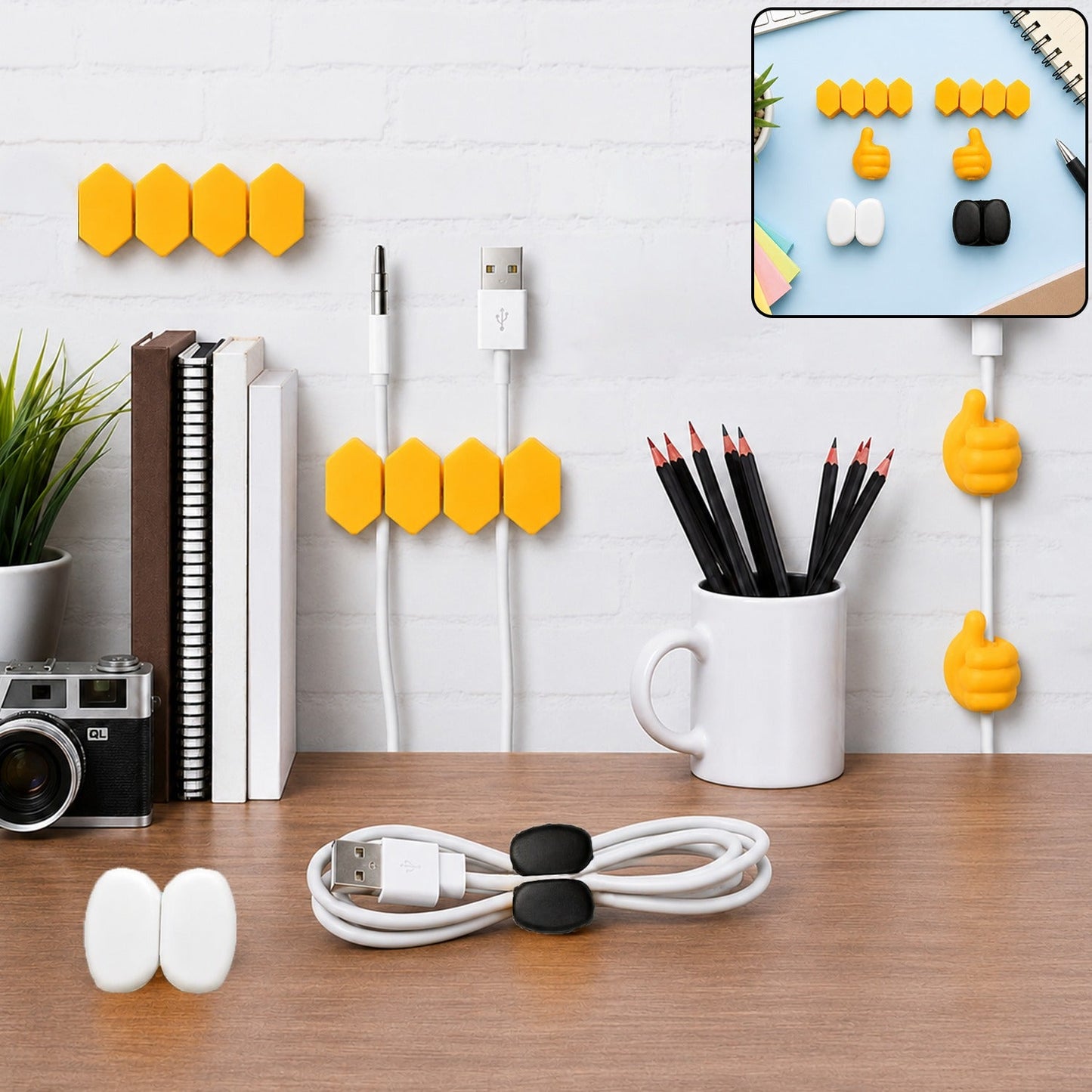 Self Adhesive Hooks for Cable Management – Easy Wall Mounting