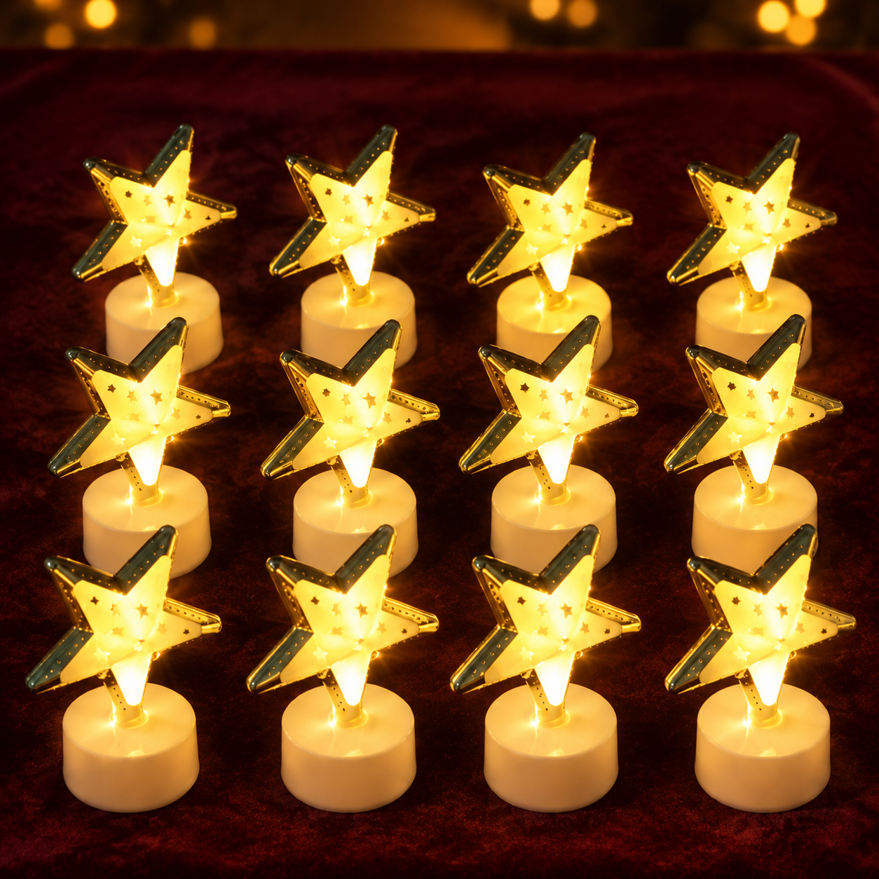 Star Shaped Flameless LED Candles – Safe & Elegant Décor Set
