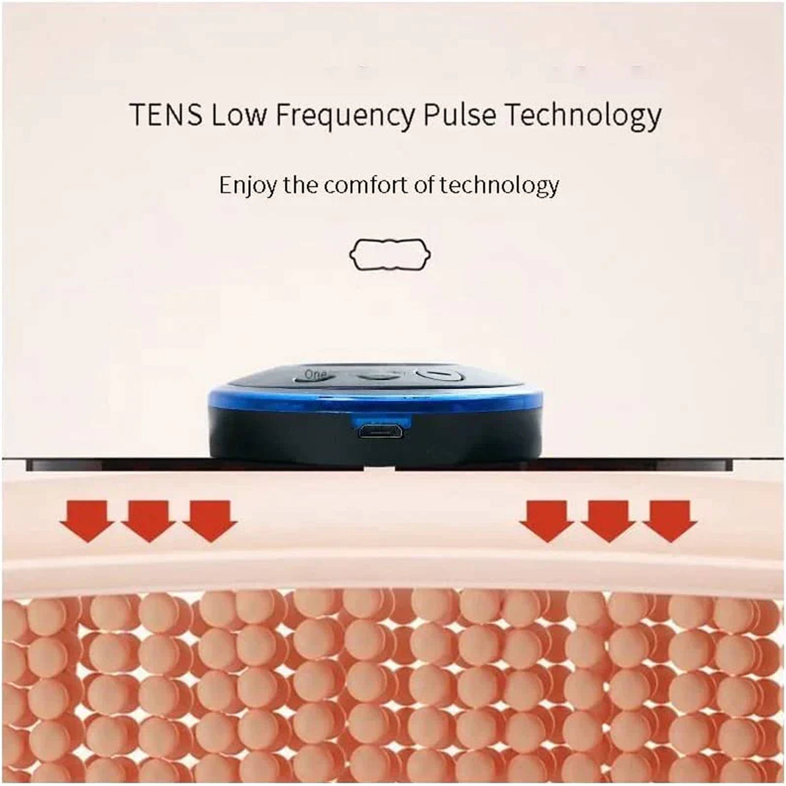 Versatile EMS massager used on various body parts for muscle relaxation.