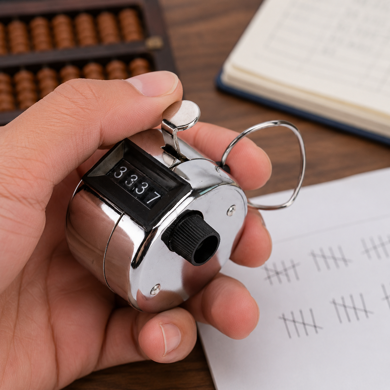 Hand Tally Counter – 4-Digit Manual Clicker | FitFuzion