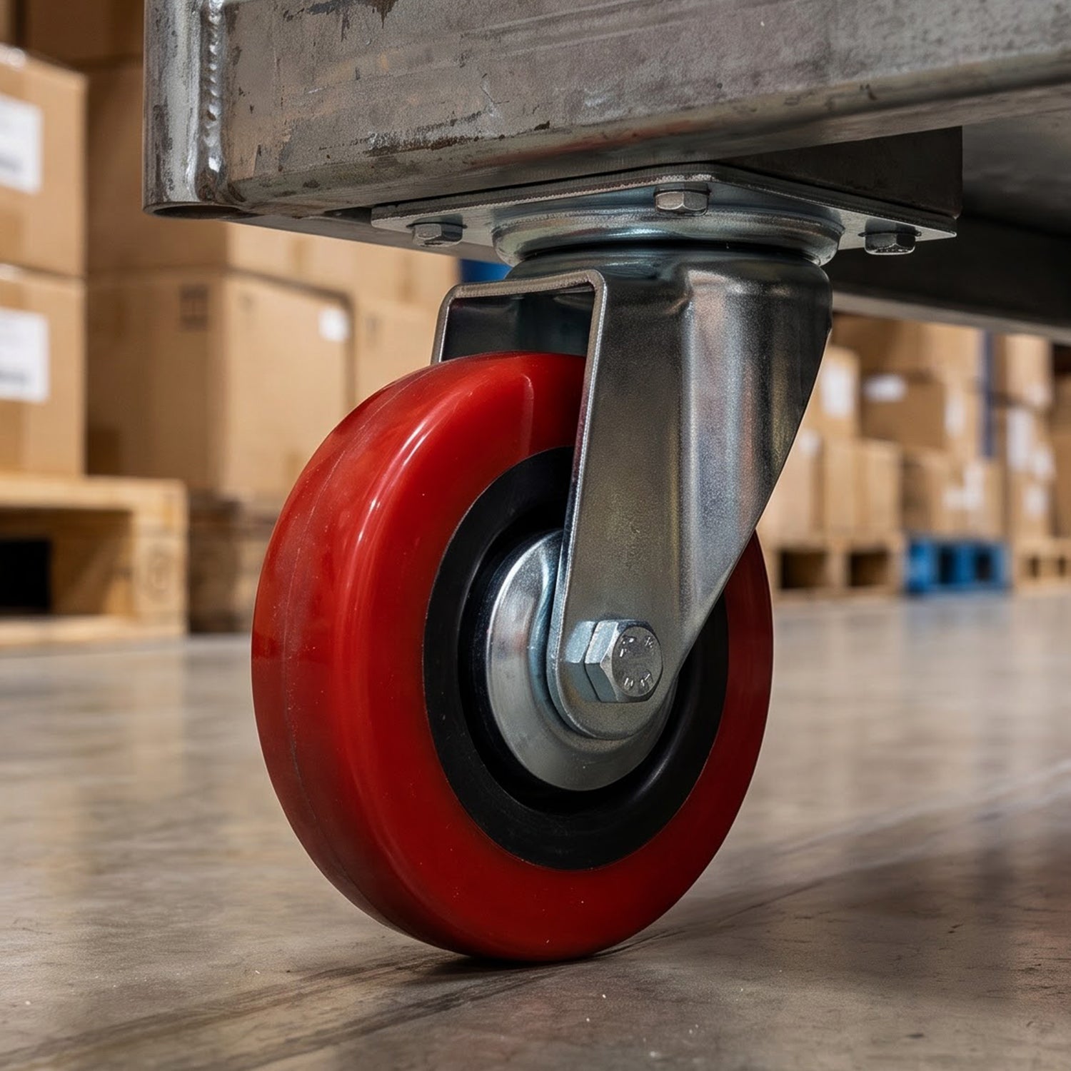 Wheel swivelling through a full rotation