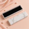Luxury empty gift box 21x5cm marble-finish with black velvet insert India