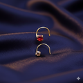 Gold Plated Ruby & Champagne Crystal Nosepin kati Combo Pack of 2