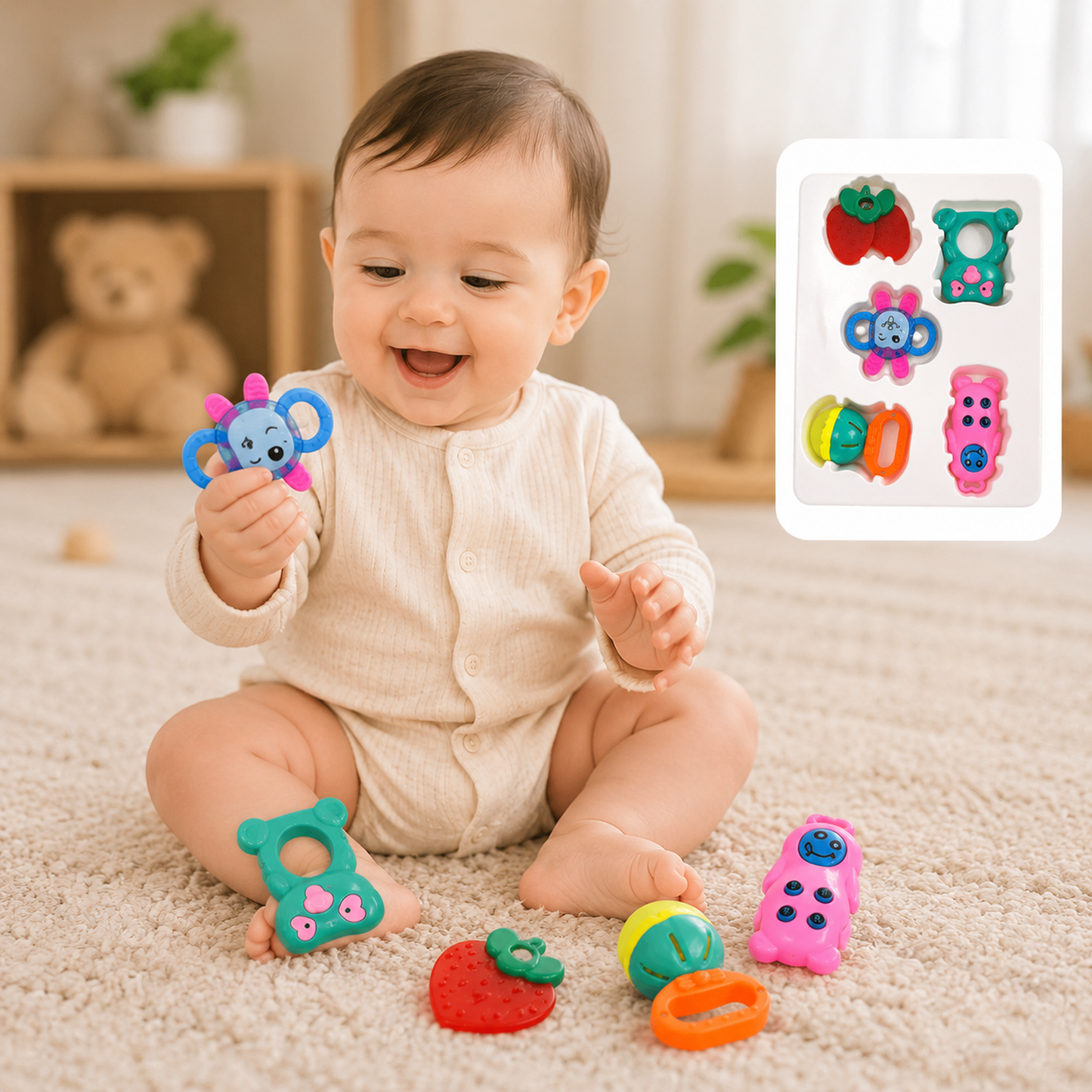 Baby Rattles Set – Safe Infant Sensory Play Toys