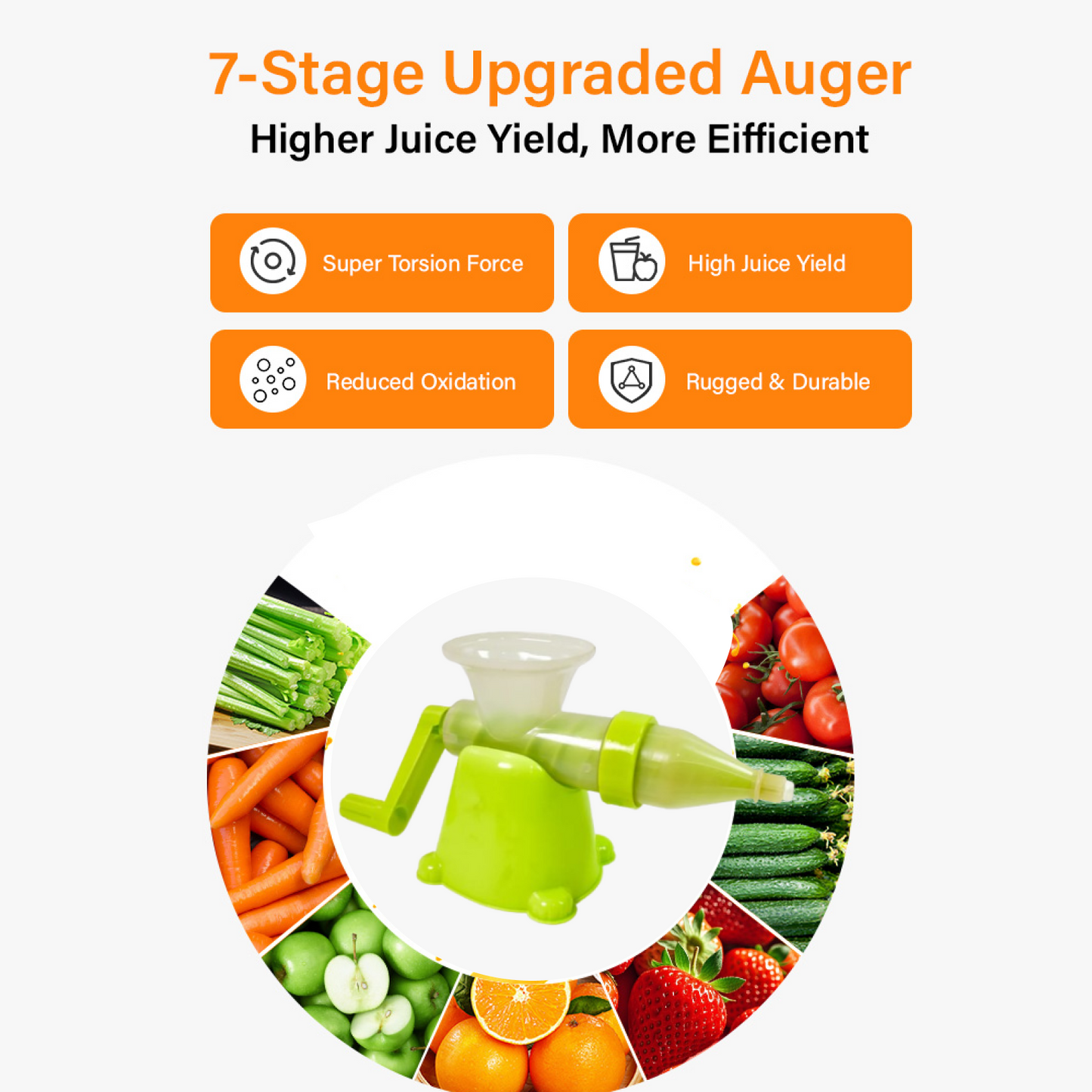 Display of manual juicer in compact size