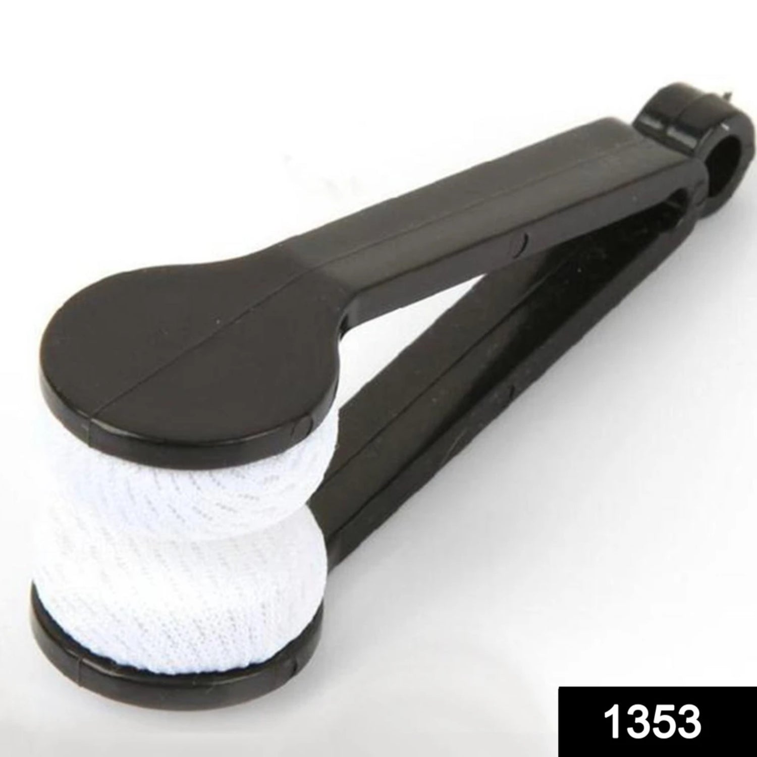 A compact spectacles cleaner featuring soft microfiber pads for gentle cleaning.