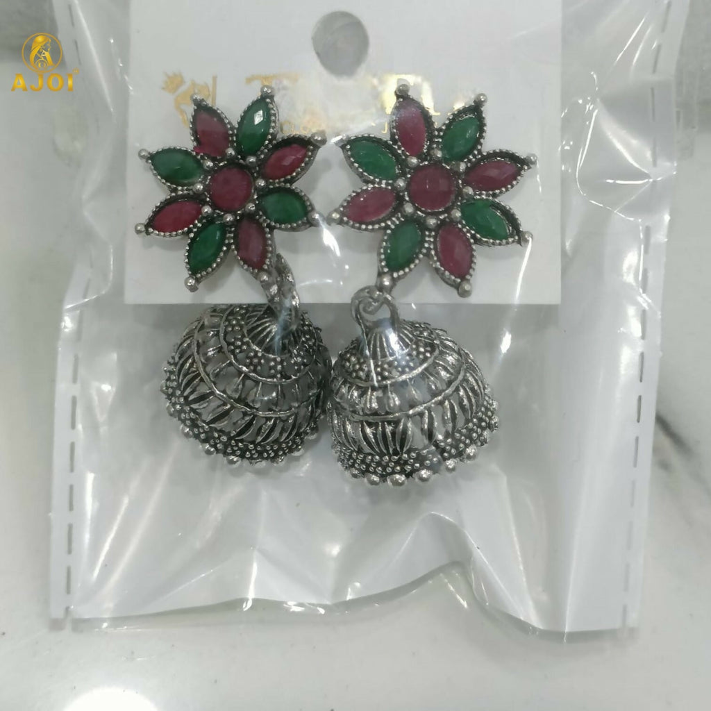 Shringara Ratnam Floral Jhumka Earrings