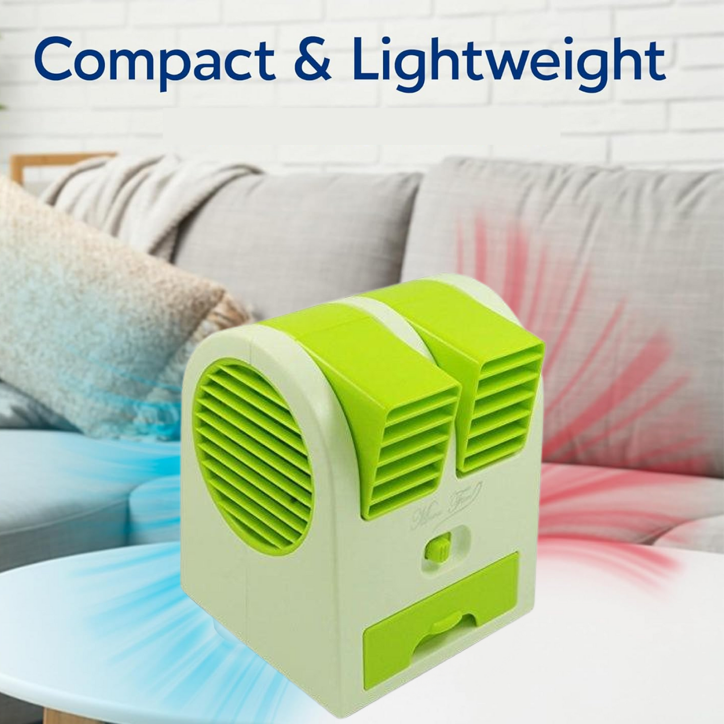 Mini air conditioner fan with ice and scent functions