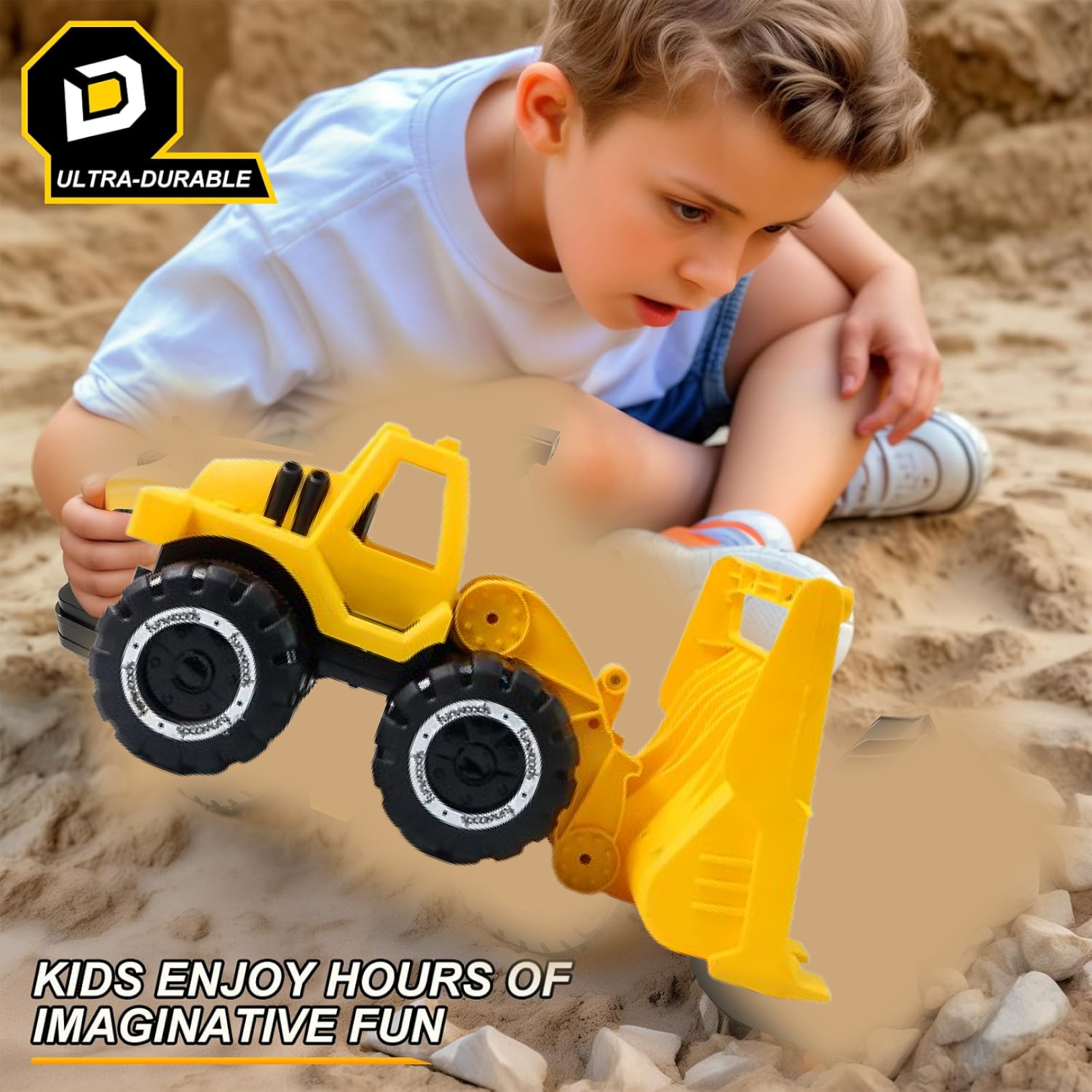 Top view of Funwoods bulldozer toy