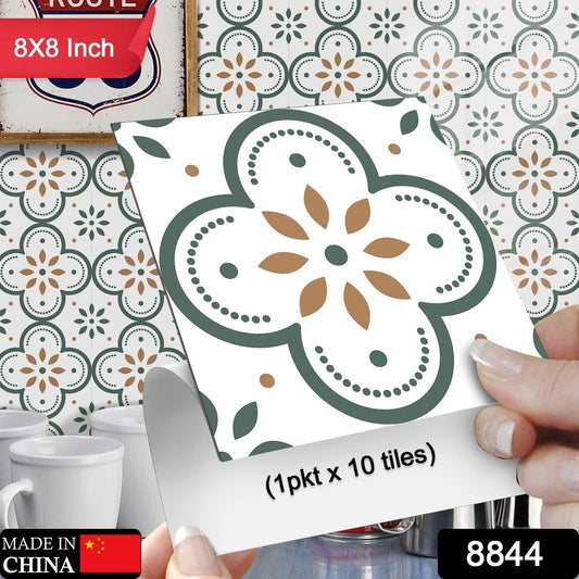 Close-up of the elegant pattern and texture of a self-adhesive kitchen tile.