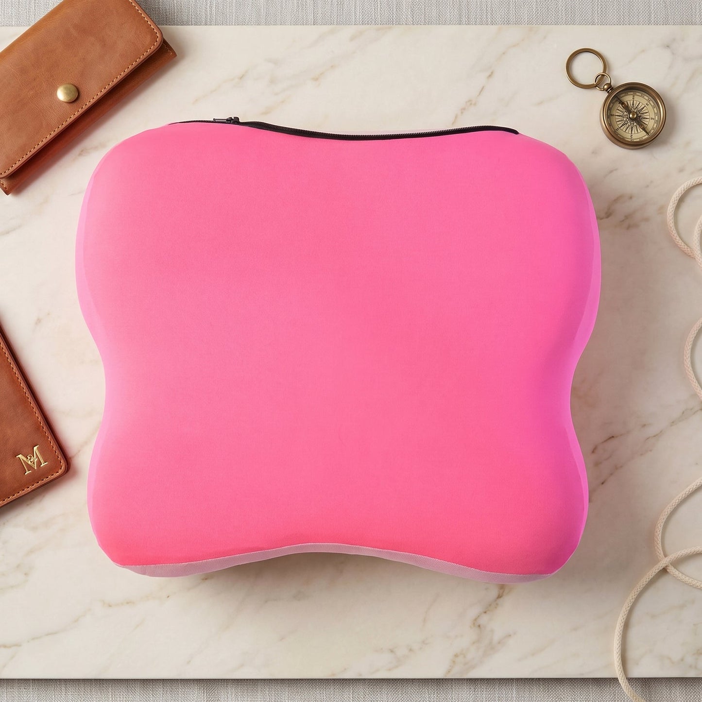 Memory foam comfort cushion flat lay