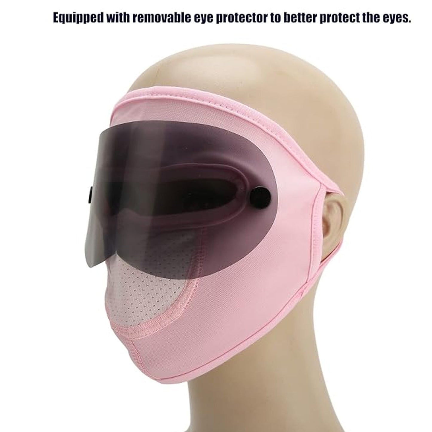 Close up of the removable transparent eye shield
