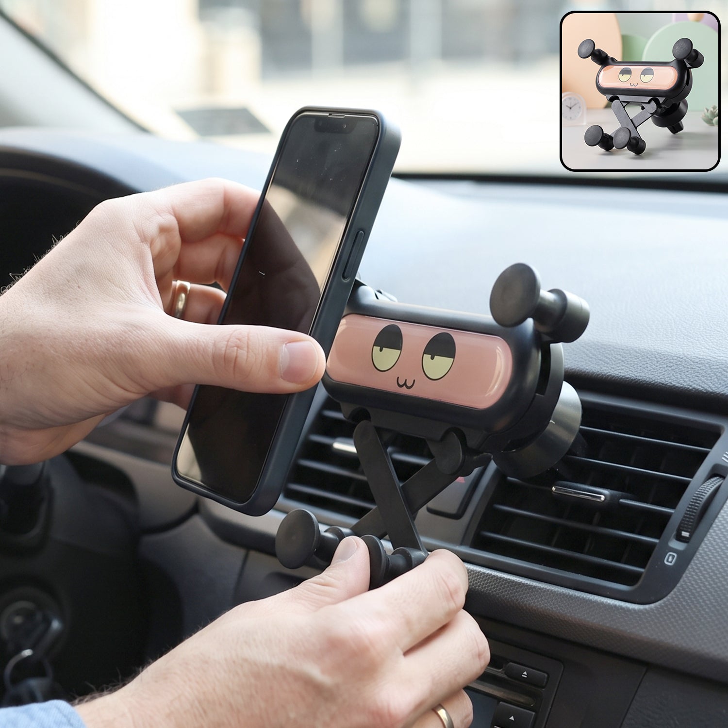 Cute car mobile phone holder with air vent mount