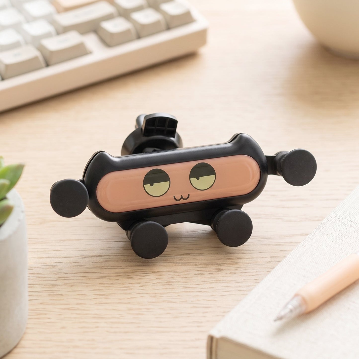 Compact car phone stand shown from the side