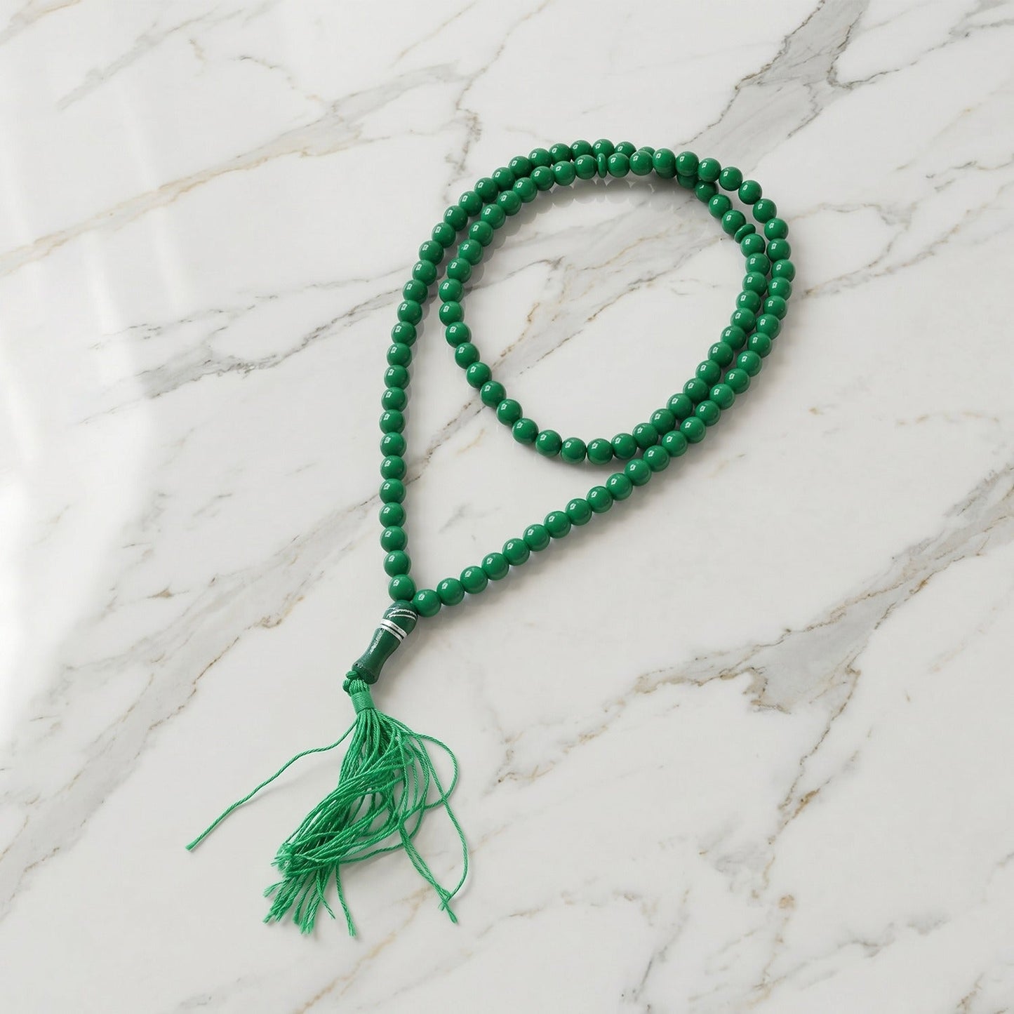 Detailed view of prayer beads Mala for meditation