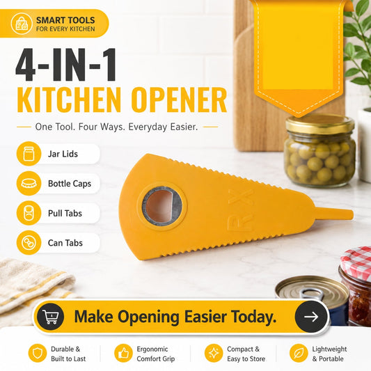Stainless steel multipurpose bottle and can opener for kitchen and outdoor use