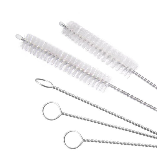 Stainless steel straw cleaning brush, 23cm long, for reusable straws.