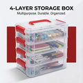 4-layer transparent multipurpose plastic storage box with handle for craft India