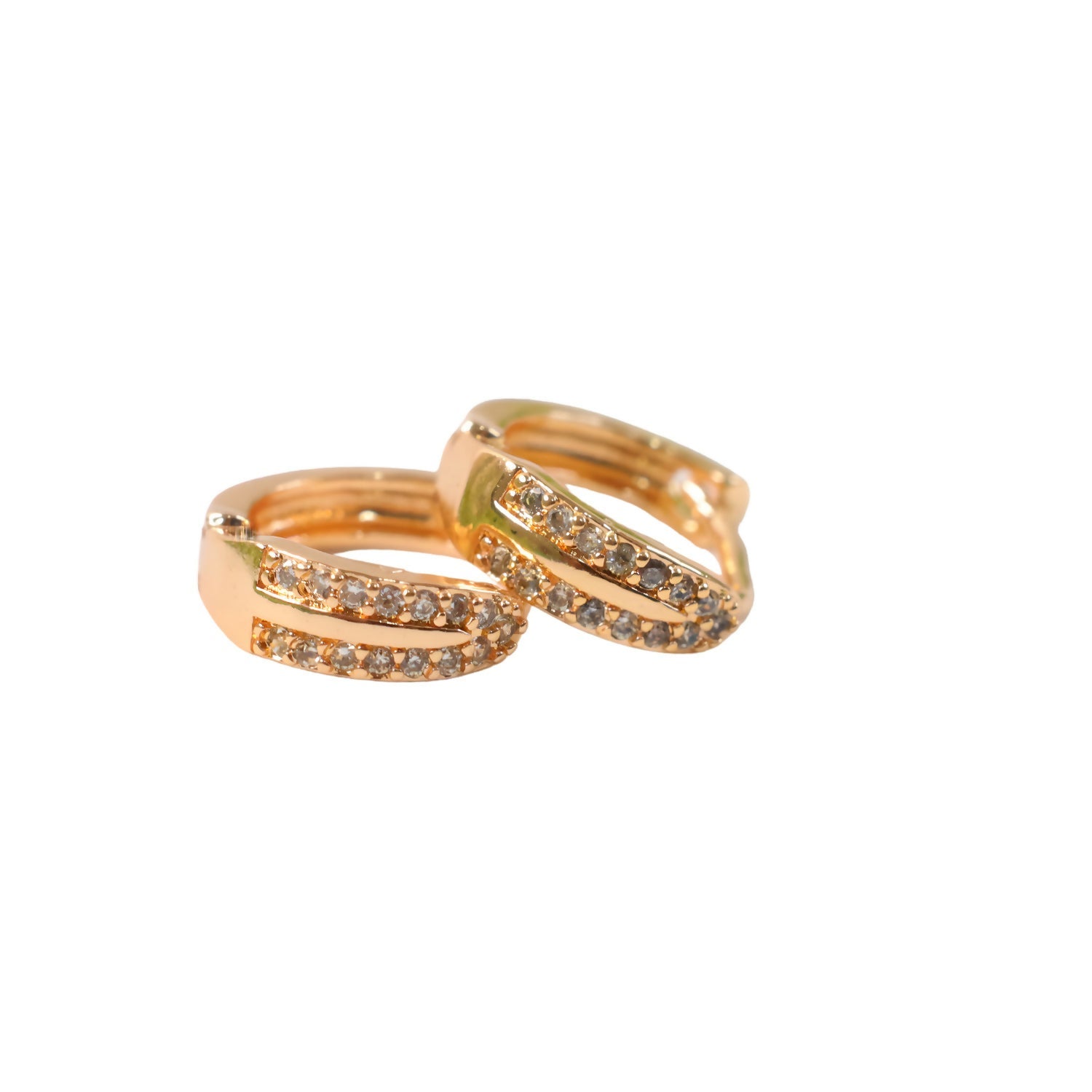 Gold Finish Sparkle Hoop Earrings for Daily and Party Wear