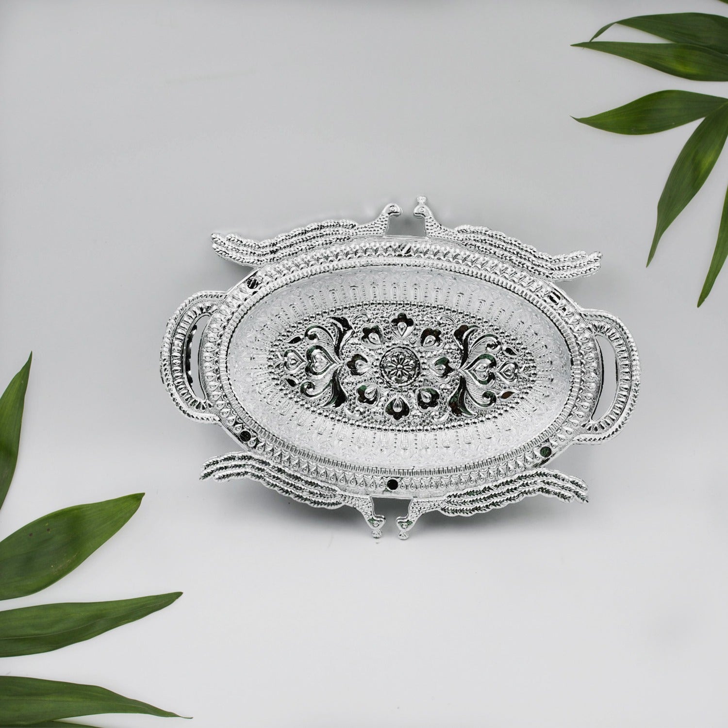 Versatile dry fruit and candy serving plate, beautifully displayed on a clean white background.