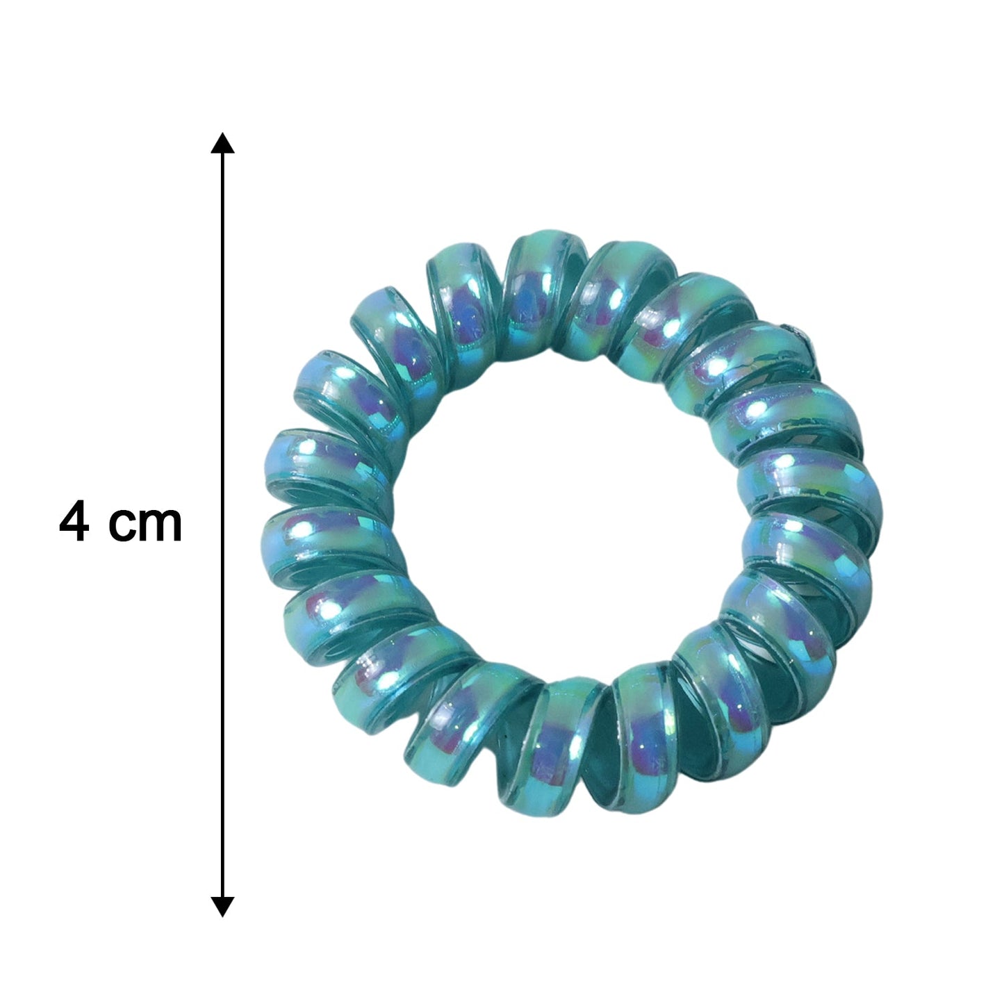 Size reference for colorful spiral coil hair band