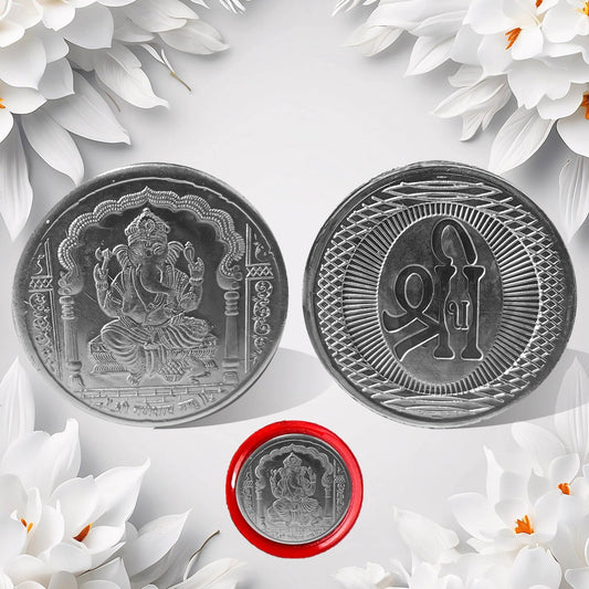 Close-up of the Decorative Ganesh Coin, showcasing intricate Lord Ganesha design.