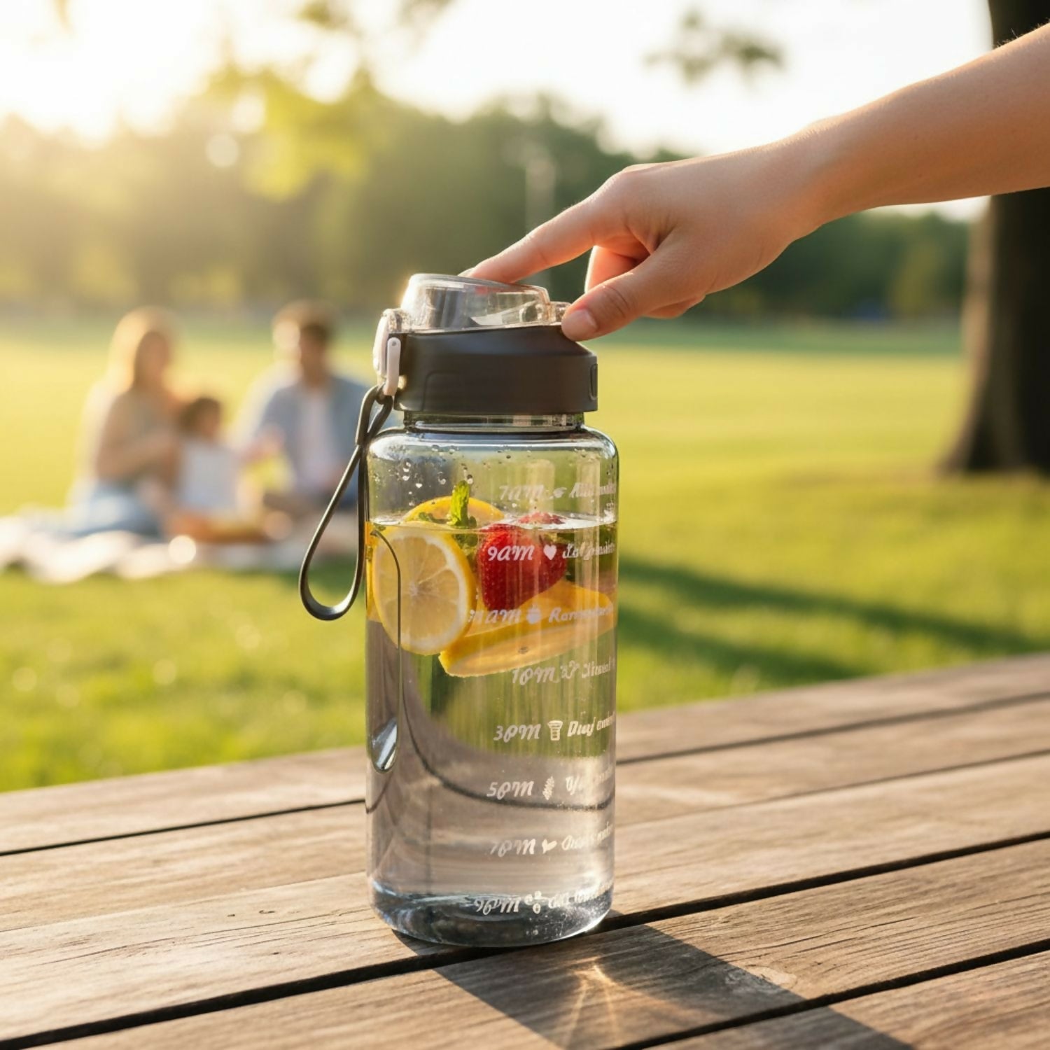  2 L Plastic Motivational Sipper Water Bottle - main product shot