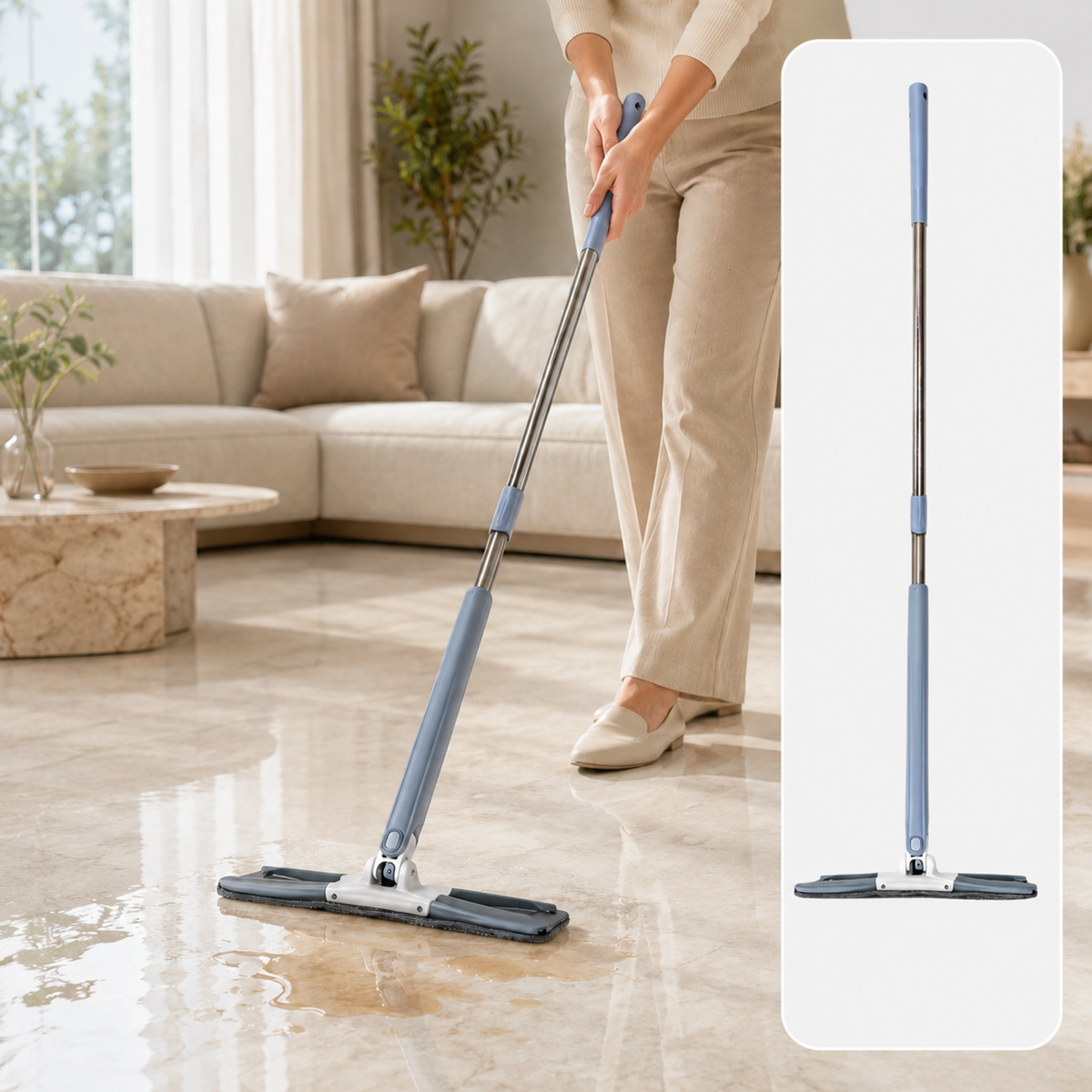 Hands-Free Mop – X-Shape Microfiber Squeeze | Storenzo