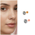 Gold & rose plated Nosepin stud Flat Back Stud for women and girls Combo Pack of 2