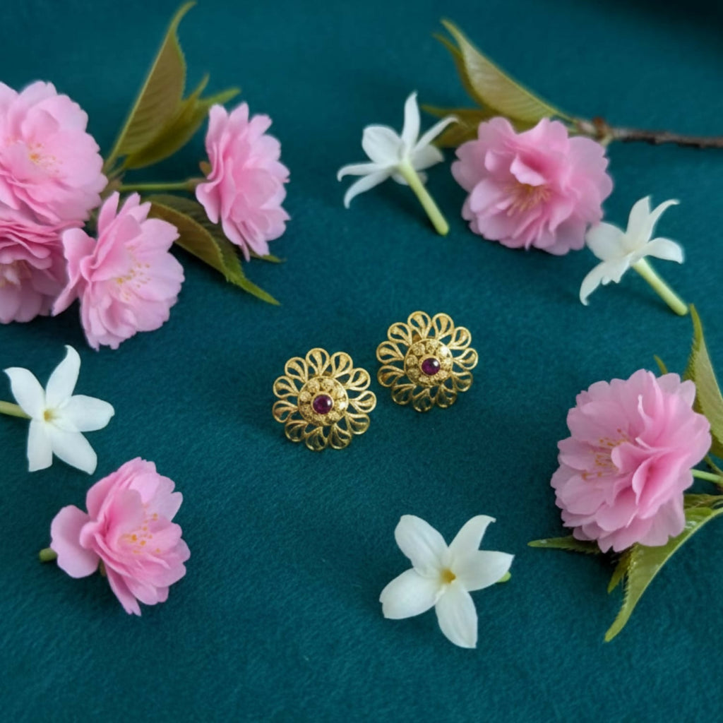 Stylish Gold Finish Traditional Jhumka | Festive Wear Earrings