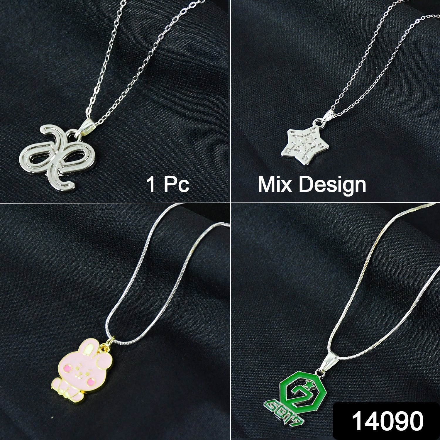 Random mix design pendant on lightweight necklace chain, ideal for casual fashion