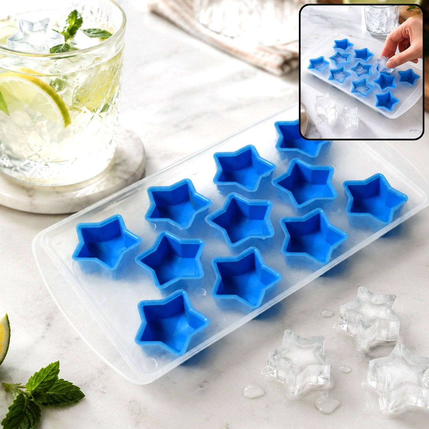 Silicone Ice Cube Tray – Multi-Shape Molds & Easy Release | Indo Glow