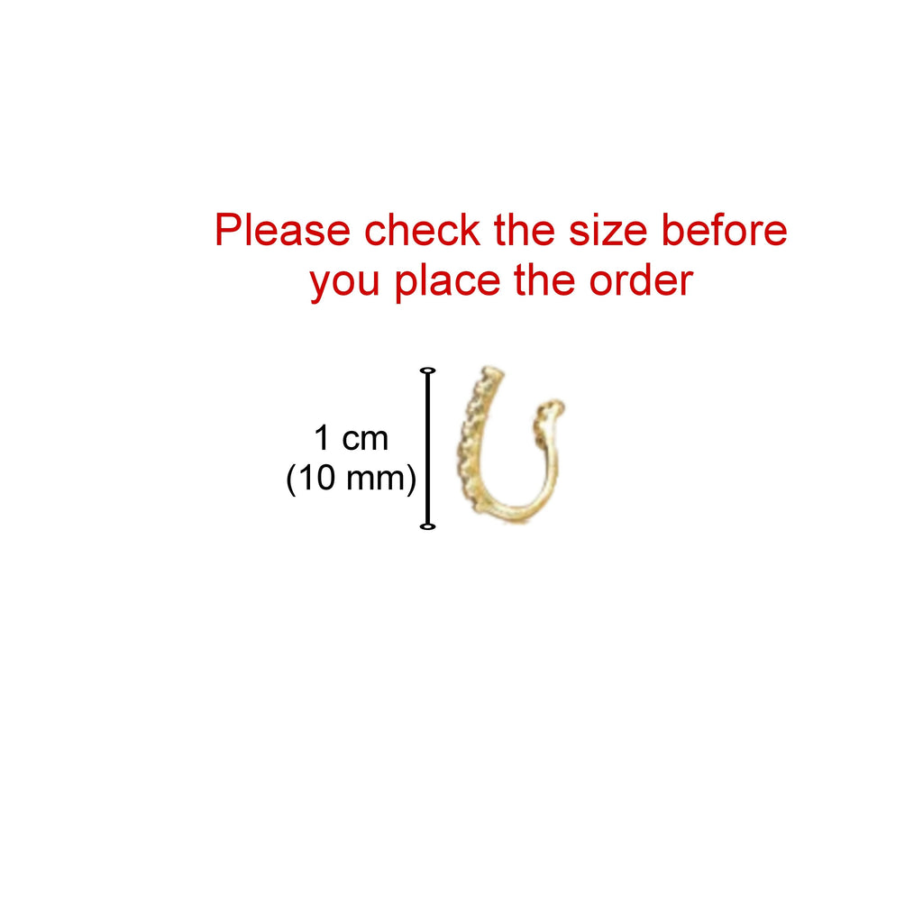 Silver & Gold Plated Non-Pierced Designer Nosepin Combo Pack of 2