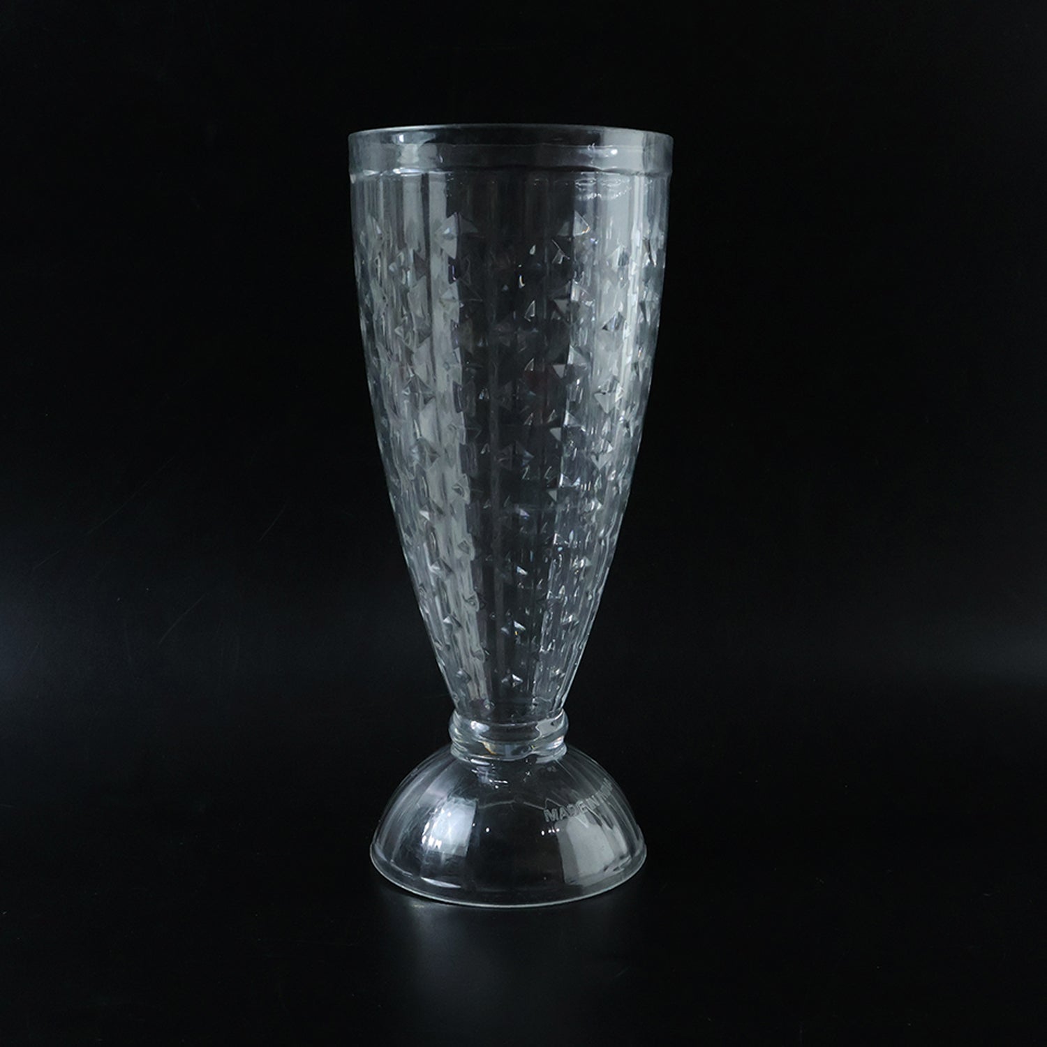 Close-up of transparent unbreakable plastic glass