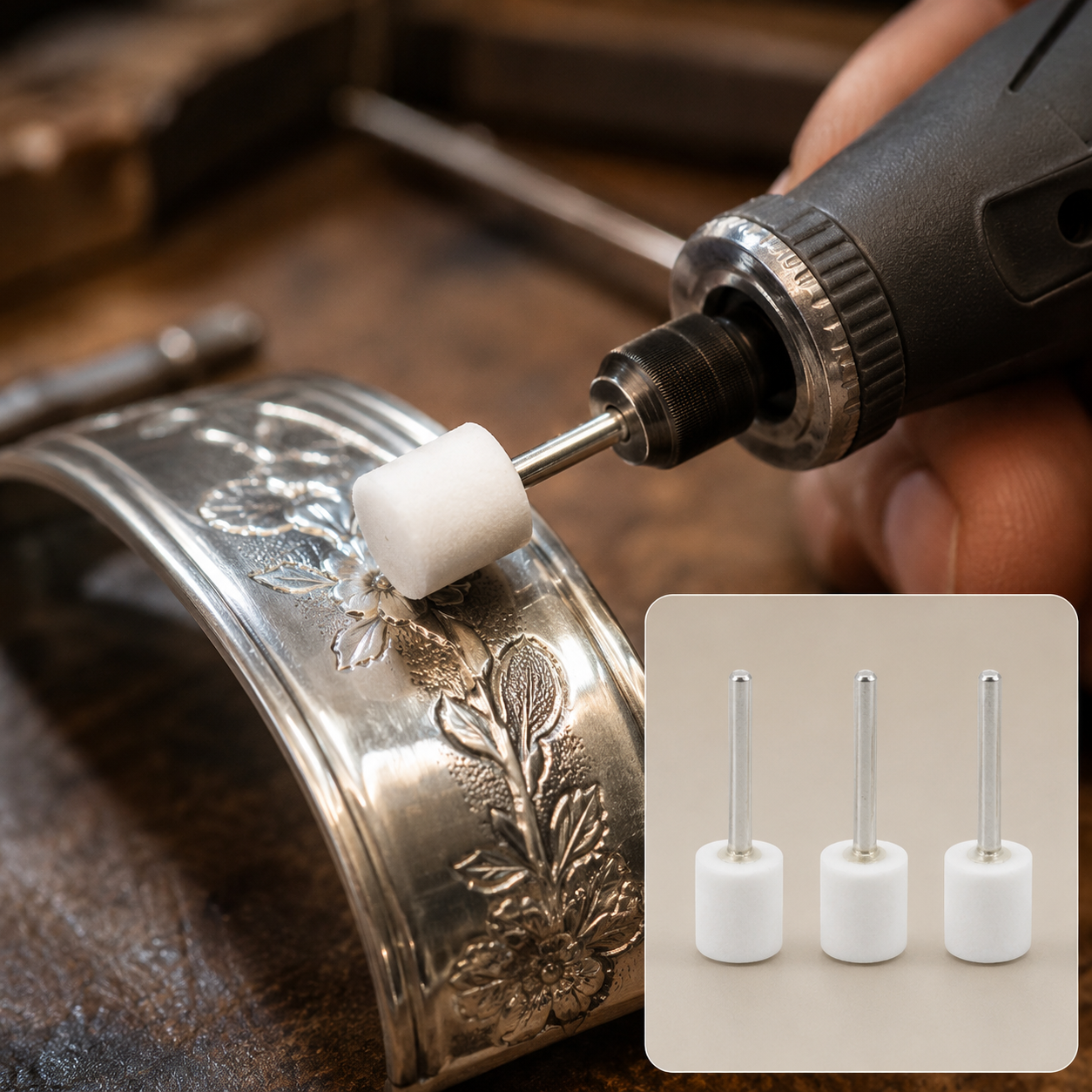Wool Felt Polishing Wheels – 3 Pcs Rotary Tool Buffs | Wagtail