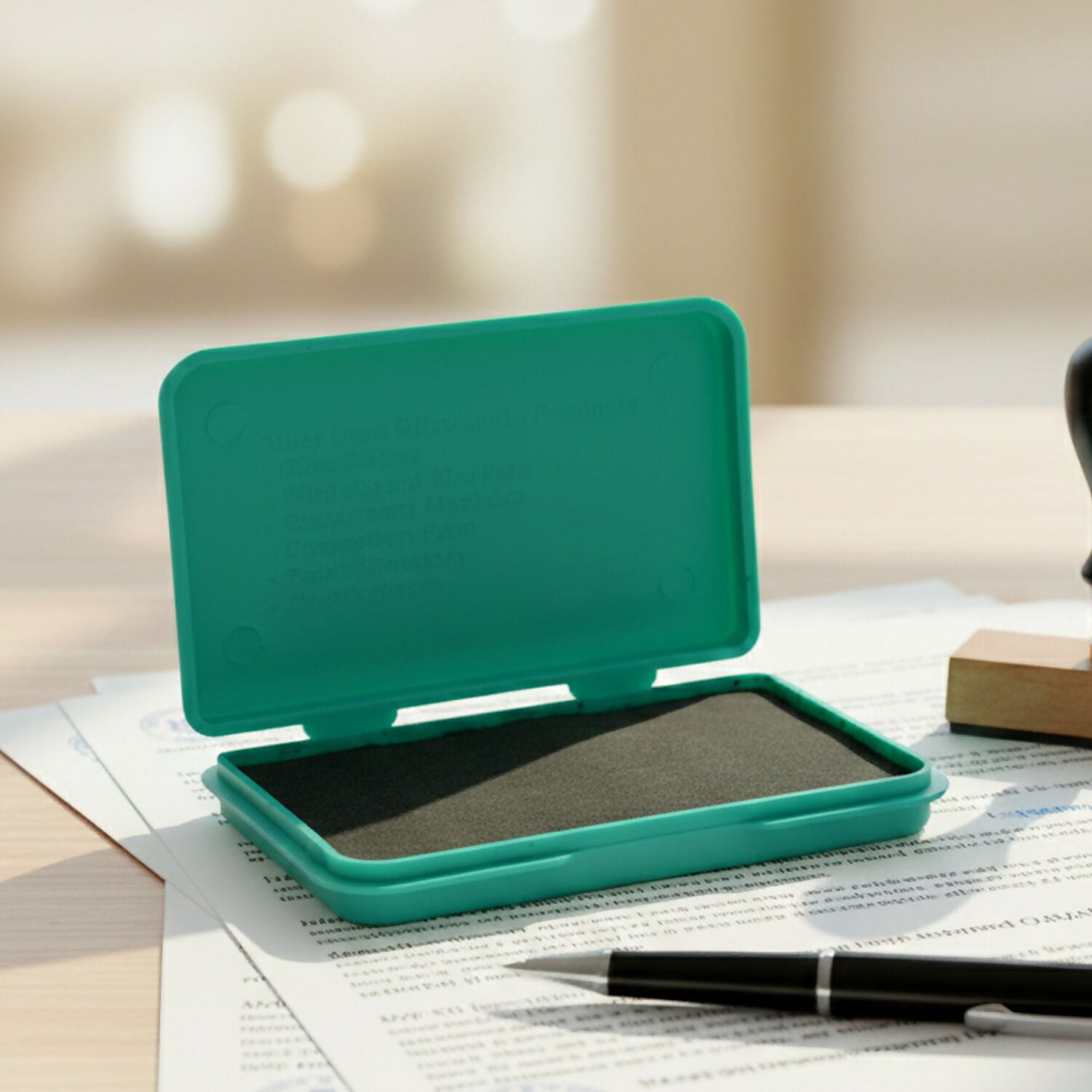 Officemate Small Stamp Pad Feather Touch Green Ink Long-Life Micro Cellular Foam (88cm x54cm)