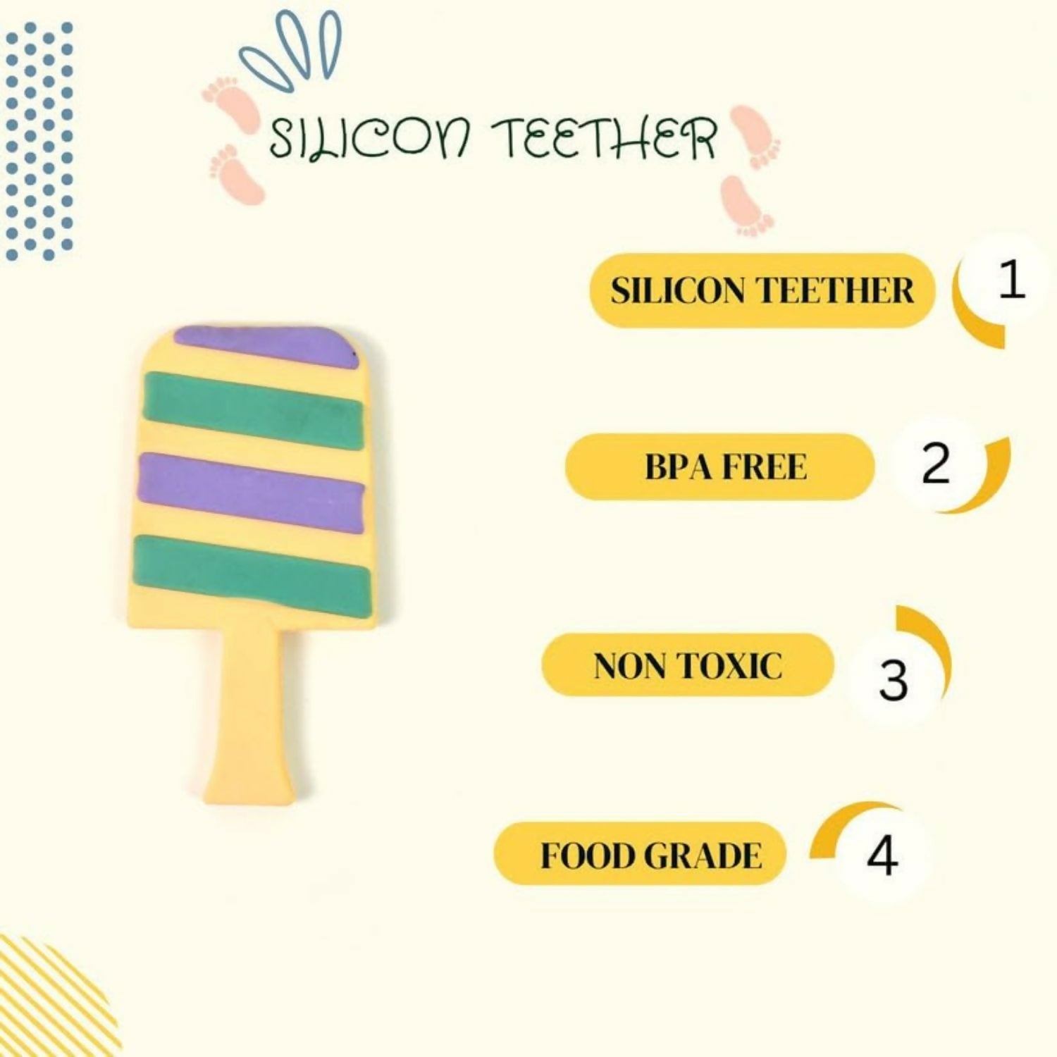 Candy Shaped Silicon Baby Teether