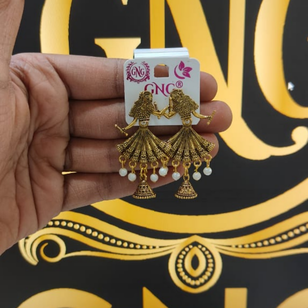 Traditional Elegant Gold Finish Doll Jhumka Earrings