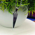 Steel Look Pointed Chain Pendnet