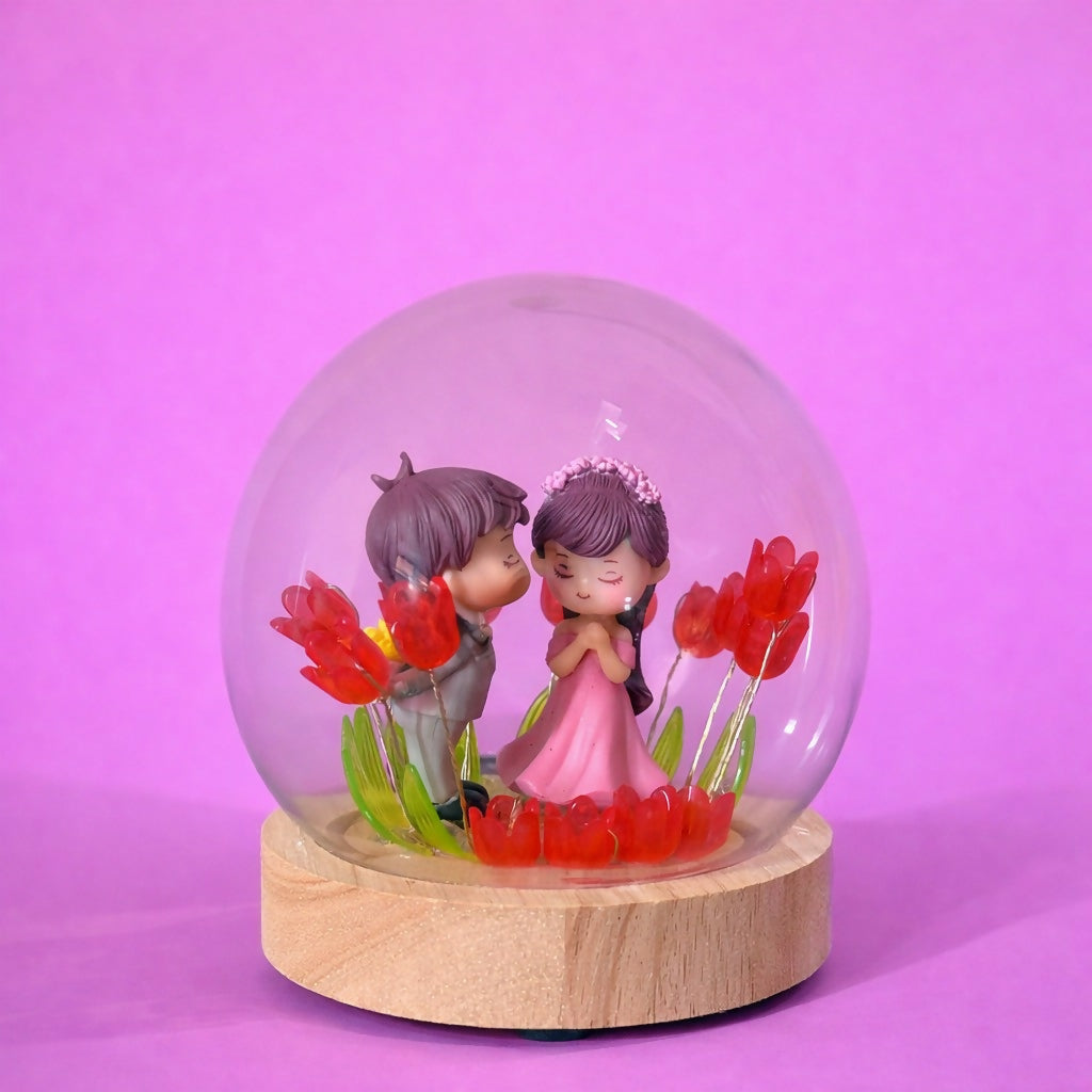 Romantic Couple Dome Lamp for Bedroom, Table & Gift Decor
