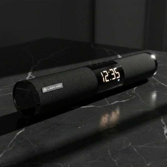 Lapcare Wireless Bluetooth Speaker with Digital Clock Display and Portable Design