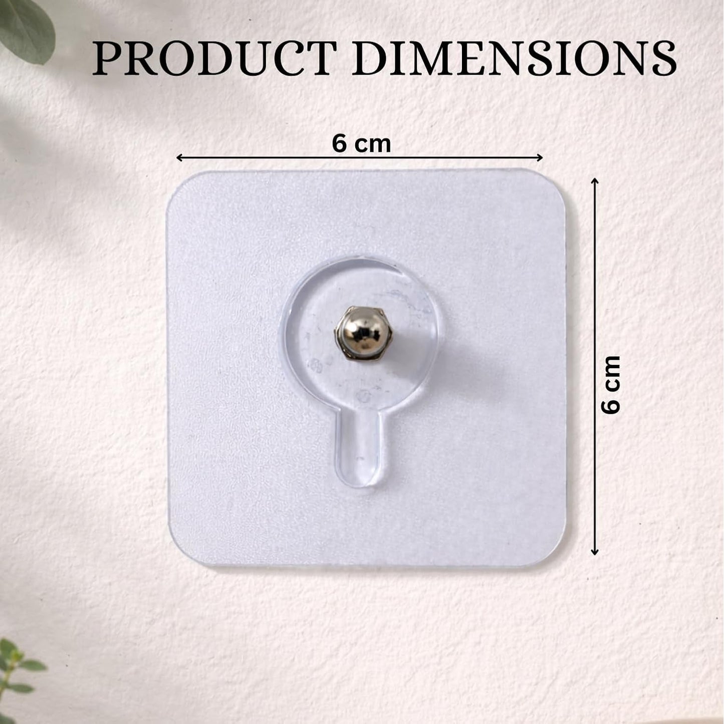 Plastic transparent wall hooks for easy installation