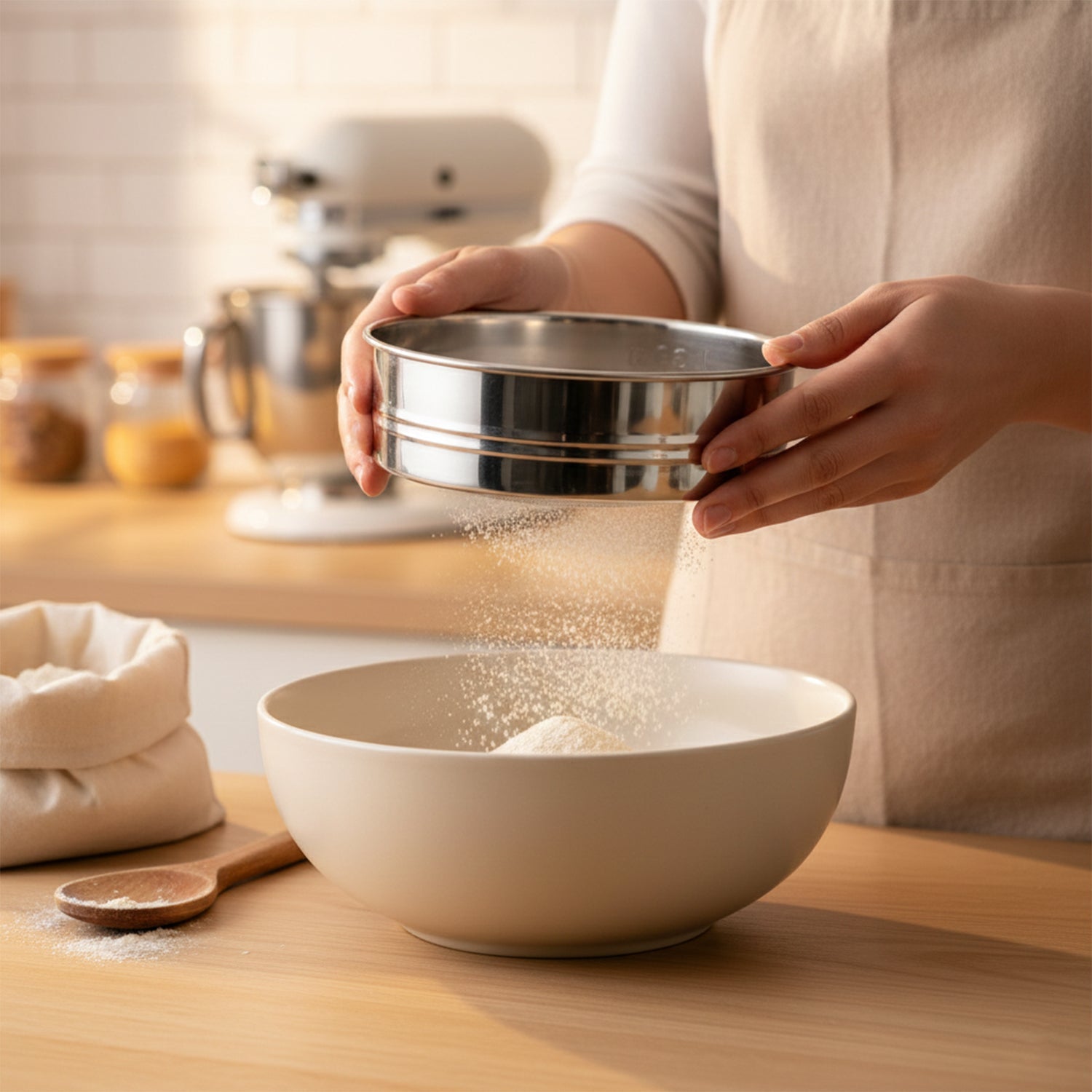 Kitchen sieve set for fine flour sifting to make chapati and roti