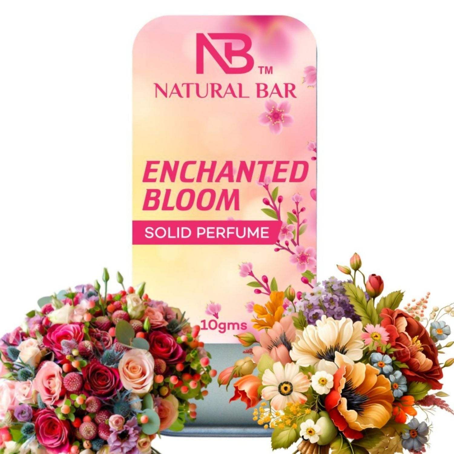 Enchanted Bloom Solid Perfume, Alcohol Free Long Lasting Fragrance for Male and Female (10gms)