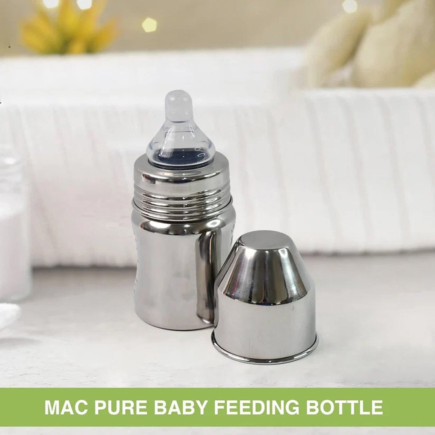 Stainless Steel Baby Feeding Bottle – Safe & Leak-Proof 125 ML