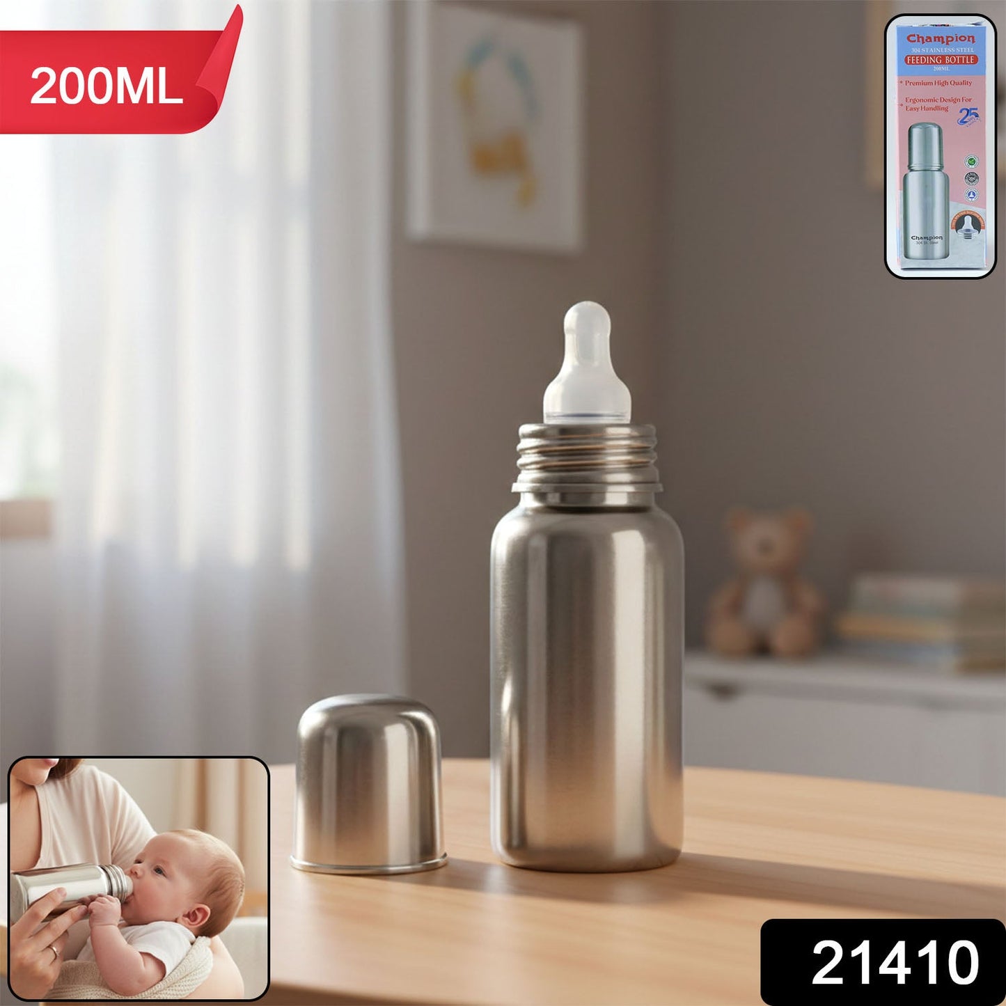 Leakproof stainless steel milk bottle for newborn babies
