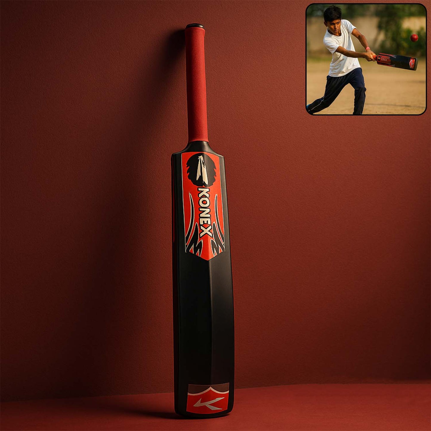 Lightweight durable plastic cricket bat ideal for outdoor practice