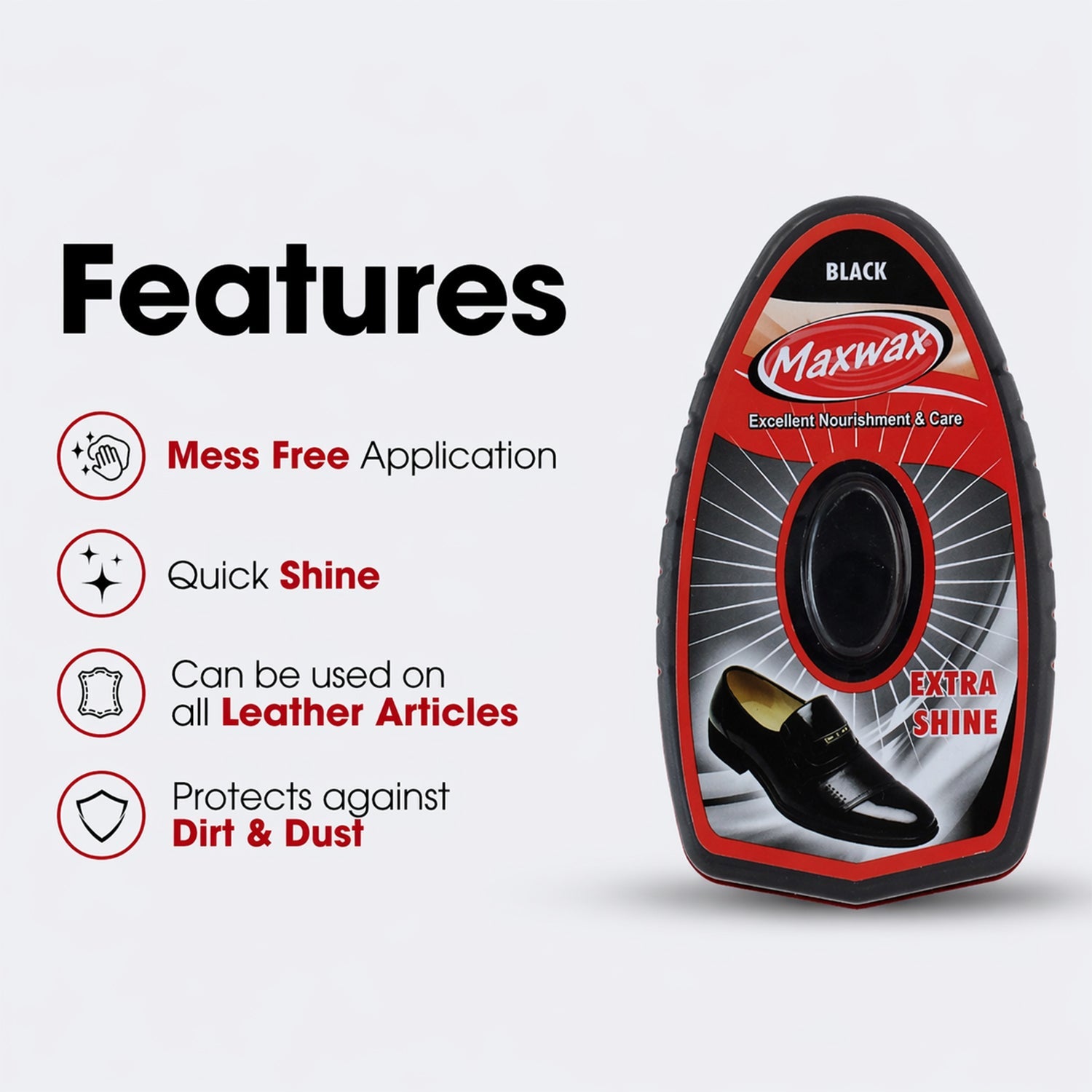 Easy use black shoe polish applicator