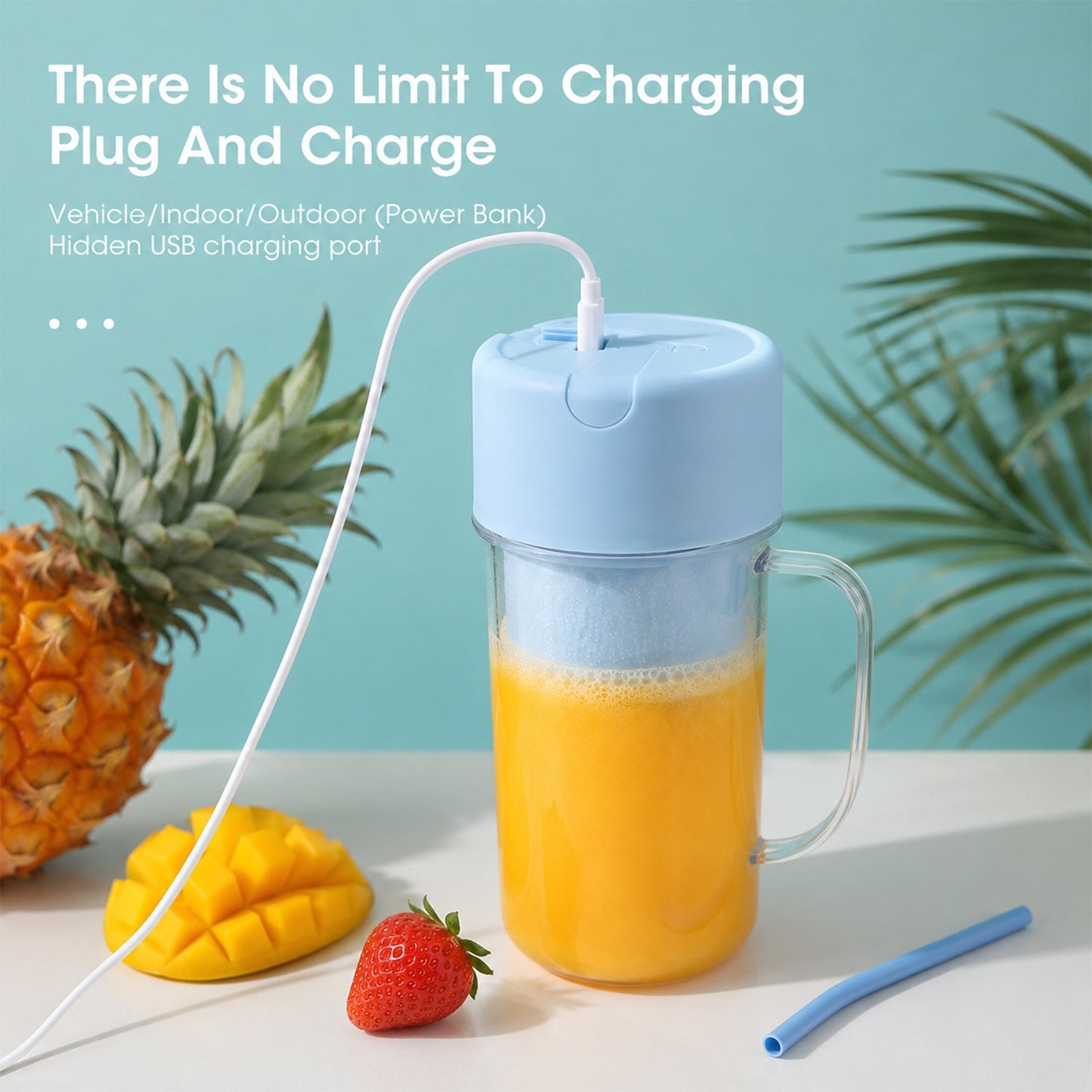 Lemon Juicer Portable Electric Rechargeable Blender 340 ML (1 Pc)